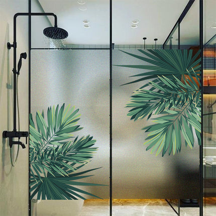 Frosted Window Privacy Film | Leafy Electrostatic Glass Covering