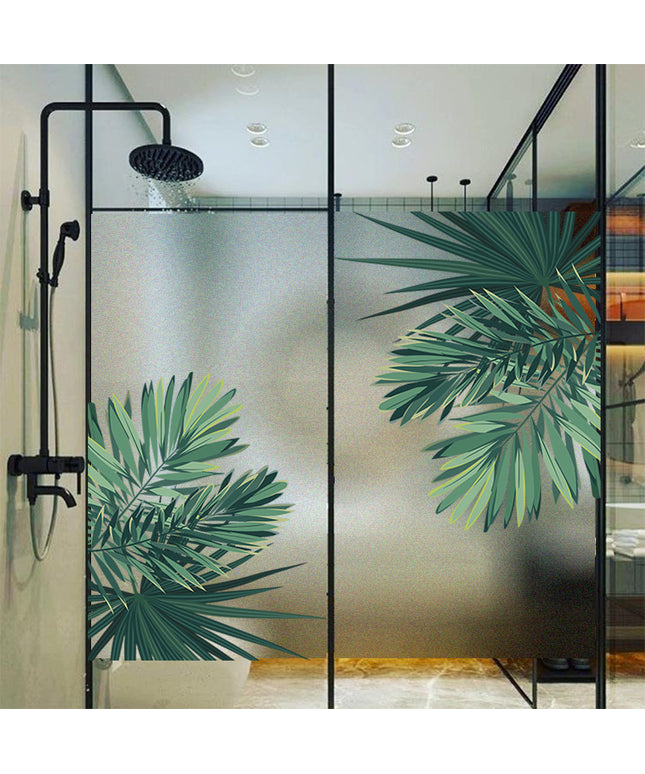 Frosted Window Privacy Film | Leafy Electrostatic Glass Covering