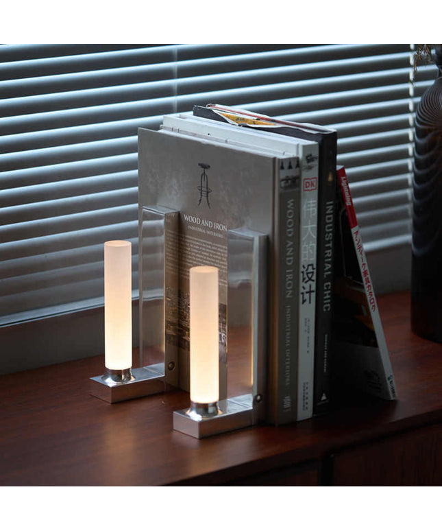 Luxury Bookend Lamp – Polished Aluminium LED Lighting | Ikeame