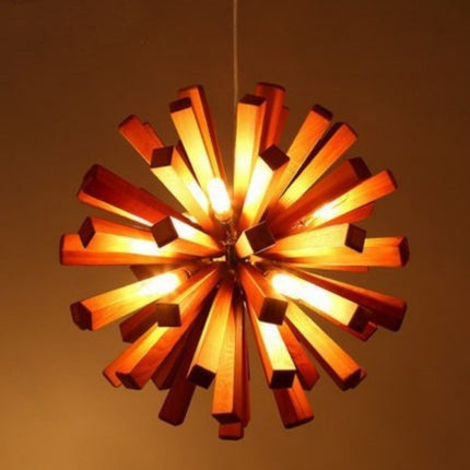 Nordic Solid Wood Designer Chandelier – Sculptural Lighting | 52cm
