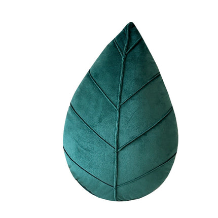 Leaf-Shaped Cushion in Dark & Grass Green – Soft Decorative Pillow
