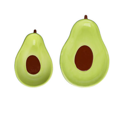 Avocado-shaped ceramic salad bowl