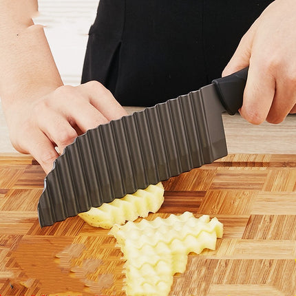 French Fries Stainless Steel Knife – Crinkle Cut Design | Ikeame