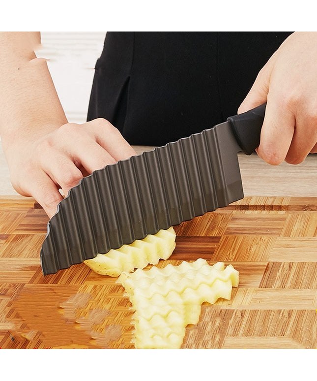 French Fries Stainless Steel Knife – Crinkle Cut Design | Ikeame