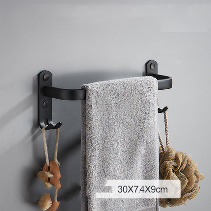 🖤 Light Luxury Black Aluminium Towel Rack – Single / Double / Triple Layer