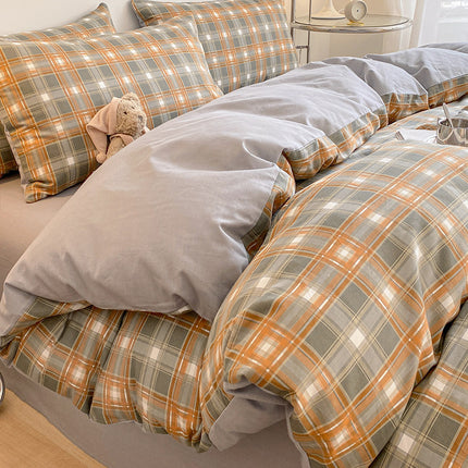 Cotton Bedding Set | Striped & Check Duvet Cover