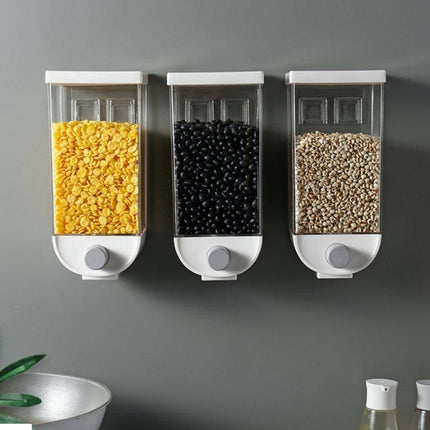 Wall Mounted Cereal Dispenser Airtight Grain Storage Box
