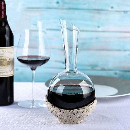 Crystal Glass Wine Decanter 🍷 – 900ml with Stone Stand