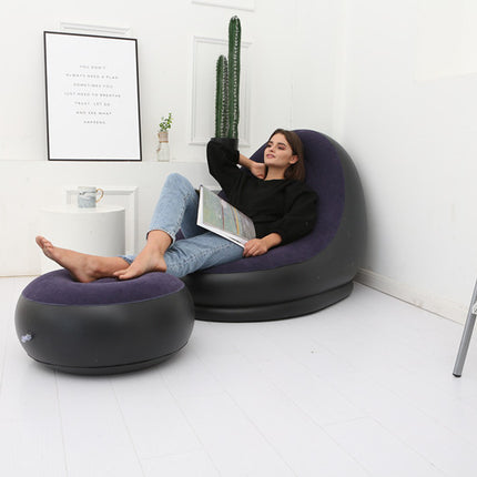 Inflatable Lounge Chair & Footstool | Cosy Foldable Chill Seat