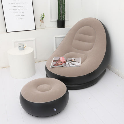 Inflatable Lounge Chair & Footstool | Cosy Foldable Chill Seat