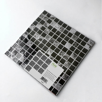 Black Mosaic Tile Stickers — Geometric PVC Wall Decals