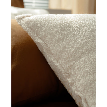 Cashmere-Feel Plush Cushion – Off-White Square & Rectangle | Ikeame