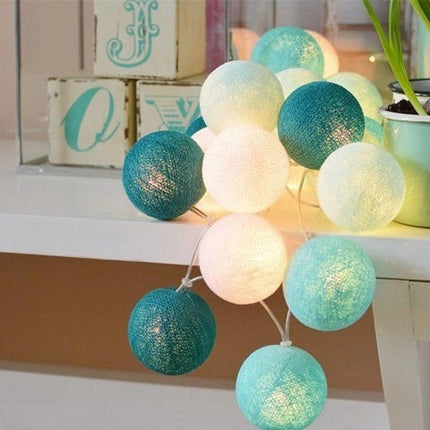 Cotton Ball String Lights – Colourful Festival Decoration (Battery or USB) | Ikeame