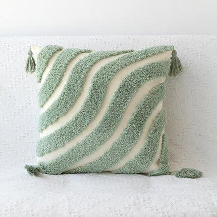 Handwoven Tufted Cushion Cover | Colourful Modern Pillow 45x45