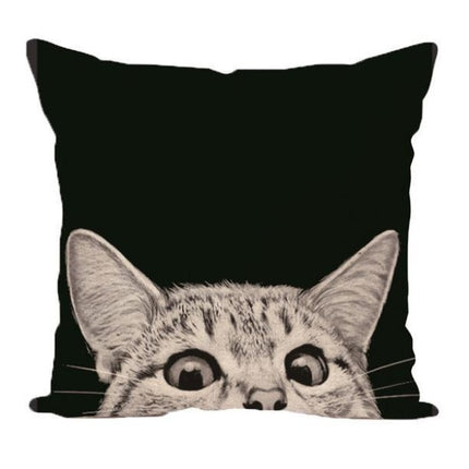 Cat Cushion Covers 45x45 | Cute Linen Cotton Pillowcases