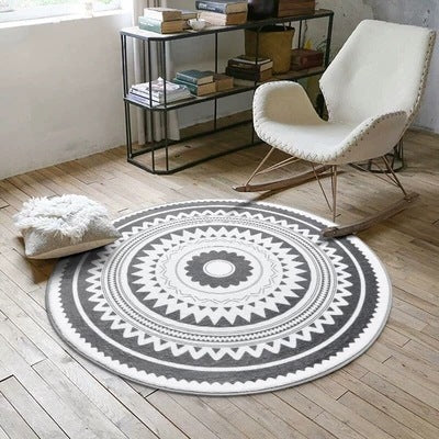Nordic Round Rug Grey | Minimalist Circle Carpet