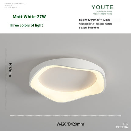 Macaron Ceiling LED Light – Modern Round Wave Design (42cm / 52cm, 3 Colours)