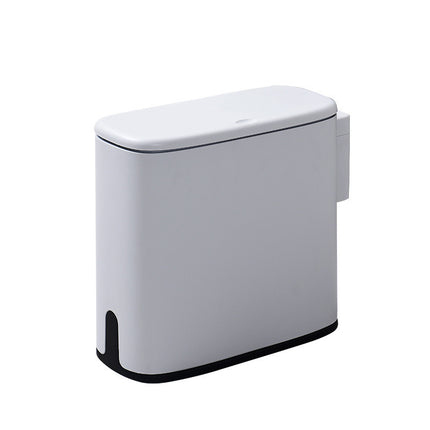🗑️ Push-Type Bathroom Bin with Side Bin Bag Storage – 10L