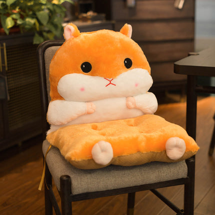 Cute Animal Seat Cushion with Backrest | Plush Chair Hugger
