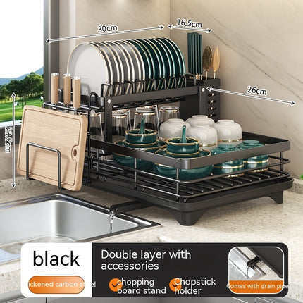 Premium Dish Drying Rack Carbon Steel Kitchen Storage Organiser
