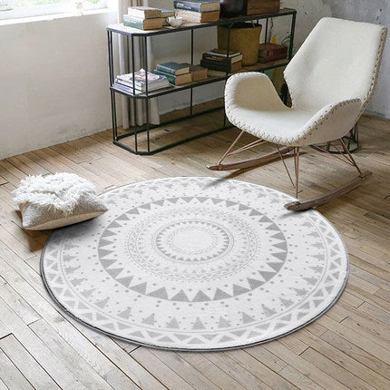 Nordic Round Rug Grey | Minimalist Circle Carpet