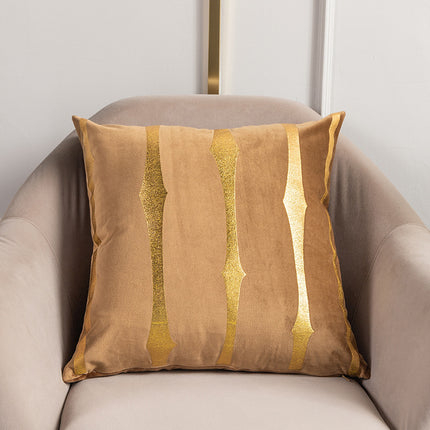 Golden Stripe Cushion Cover – 45x45cm in Beige or Brown
