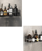 3 - Wall shelf single layer - black & silver (2pck)