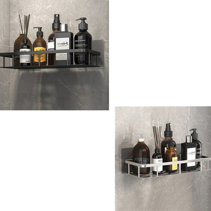 Aluminium Wall Shelf – Black & Silver Bathroom Storage | Ikeame