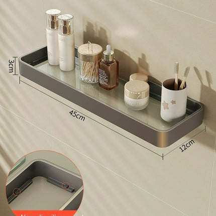 Bathroom Tempered Glass Simplicity Storage Rack