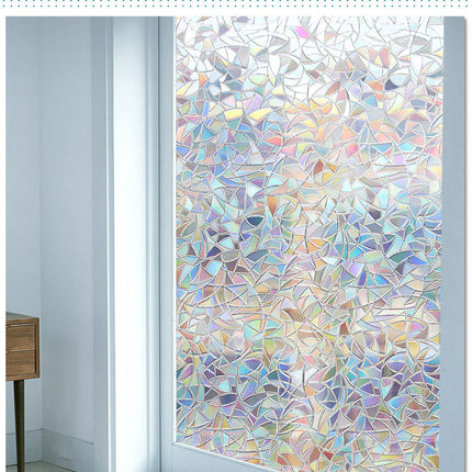 3D colorful glue-free balcony bathroom frosted window sticker