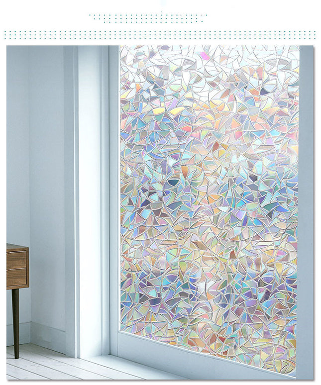 3D colorful glue-free balcony bathroom frosted window sticker