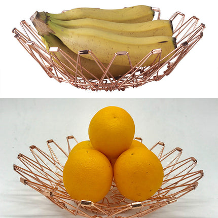 Copper Foldable Fruit Basket 🥭 – Multi-Shape Stainless Steel