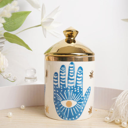 Eye Print Ceramic Mug & Plate Set | Gold Detail Decorative Tableware
