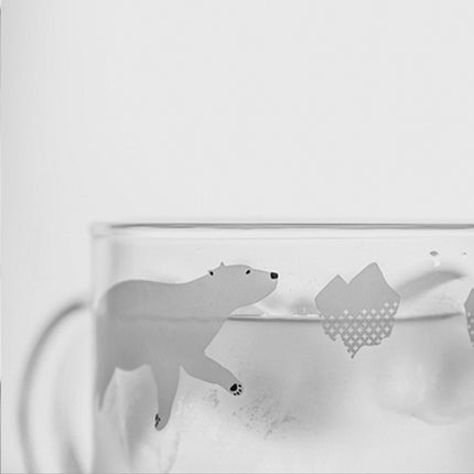 Polar Bear Glass Mug | Cute Penguin Clear Coffee Cup