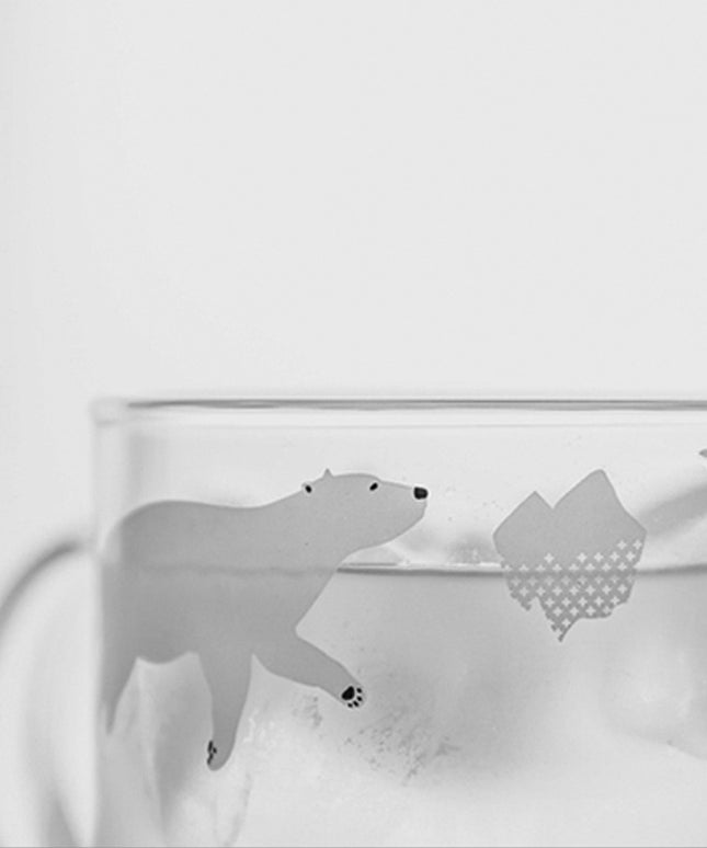 Polar Bear Glass Mug | Cute Penguin Clear Coffee Cup