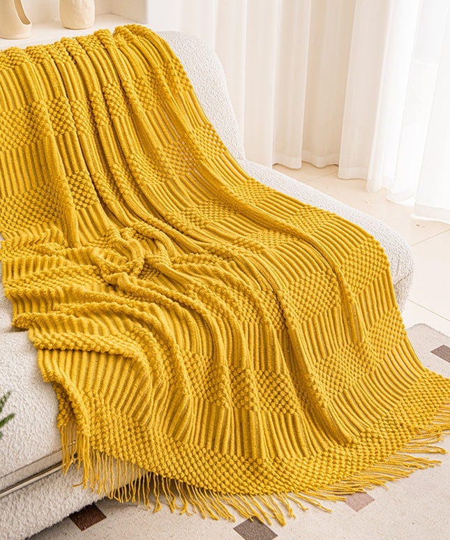 Nordic Tassel Throw Blanket | Luxury Sofa Cover Throw