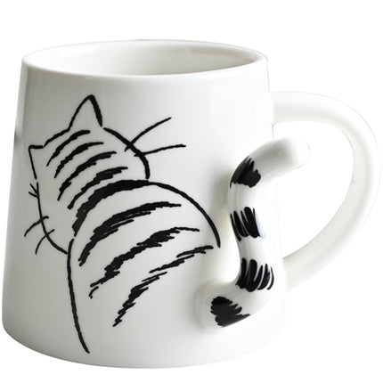 3D Animal Tail Mug (Dog/Cat/Rabbit) | Cartoon Ceramic Coffee Cup