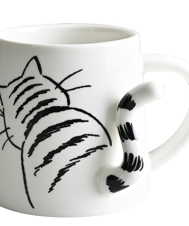 3D Animal Tail Mug (Dog/Cat/Rabbit) | Cartoon Ceramic Coffee Cup