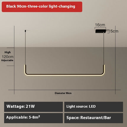 Minimalist LED Strip Chandelier – Modern Linear Pendant Light