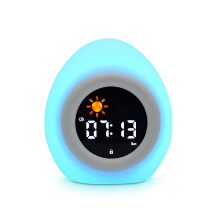 Silicone Alarm Clock with LED Light & Music – Rechargeable 9-Colour Mood Lamp