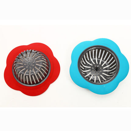 Flower Drain Cover 🌸 – Blue or Red, Decorative & Functional