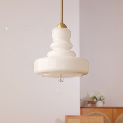 Colourful French-Style Gourd Droplight – Copper or Wrought Iron Fixture