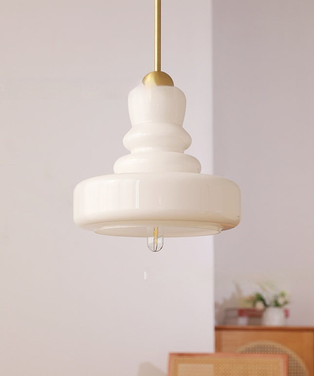 Colourful French-Style Gourd Droplight – Copper or Wrought Iron Fixture