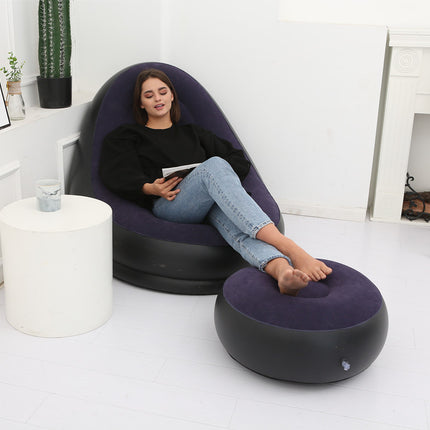 Inflatable Lounge Chair & Footstool | Cosy Foldable Chill Seat