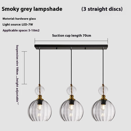 Danish Designer Glass Sphere Droplight – Luxury Pendant Light (Single or 3-Head, 4 Colours)