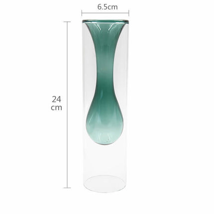 Double Glass Vase – Colour-Shift Transparent Statement Décor
