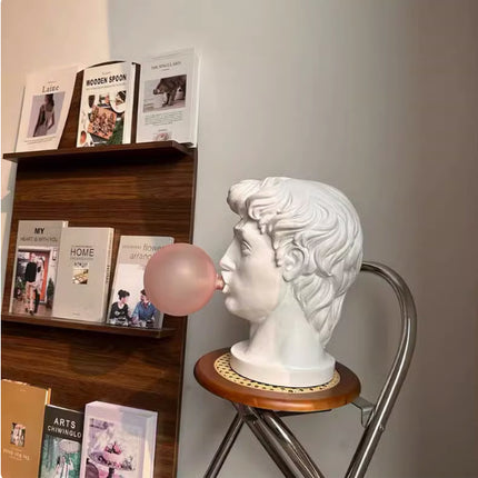 Luxury Sculpture Bust Bubble Gum Lamp – Plug-In or Rechargeable LED