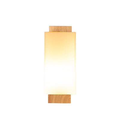 Nordic Wood & Glass Wall Light – Modern Minimalist Lamp