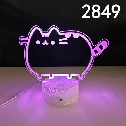 Colourful Cat Night Light – Acrylic USB Creative Lamp | Ikeame
