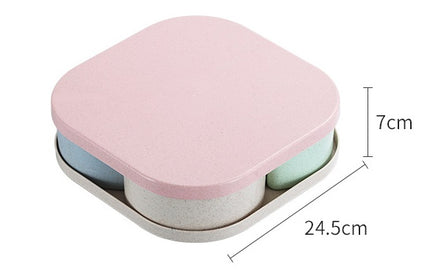 Wheat Straw Serving Platters 🍽️ – Square (4 Compartments) or Round (5 Compartments)